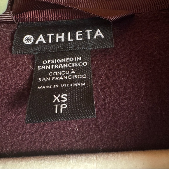 Athleta Plum Full Zip Hoodie with Thumb Holes Size XS - Picture 3 of 7